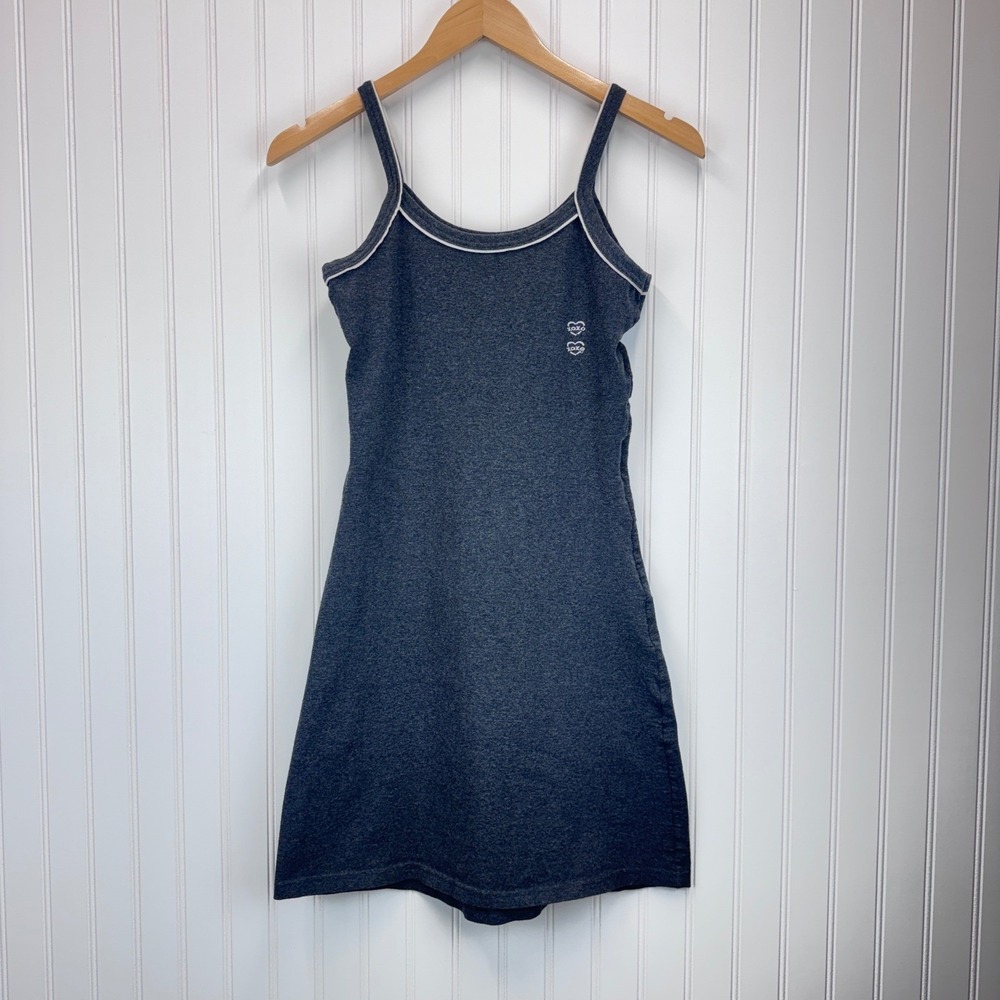 XOXO Mini Dress Women Grey Cami Sleeveless Heart Logo Y2K Coquette 90s Aesthetic